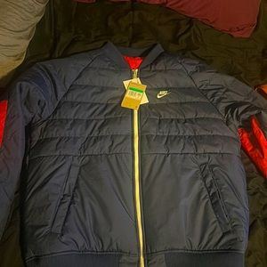 Nike Therma-Fit Sportswear Legacy Blue Reversible Jacket Men's Size L DD6849-687